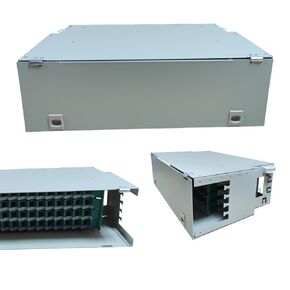 Fiber Optic Rack Mount Enclosure Box 48 Port ODF Distribution Frame Unit Box 19 Inch Rack Mount, 4U-48port