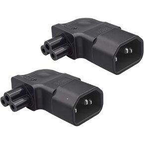 JORIDNO 2 Pack IEC320 C14 to C5 AC Power Adapter Converter for Mickey Mouse Laptop Receptacle Converter，IEC C14 Male Plug to C5 3Pole Female Socket