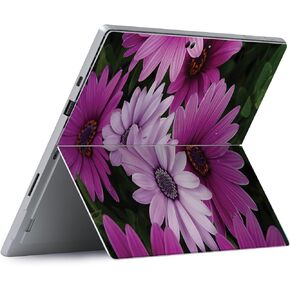 Maysyskins الجلد متوافق مع Microsoft Surface Pro 8 - Purple Flowers | غلاف الالتفاف الواقي ، الدائم ، والفريد من نوعه | من السهل تطبيق الأنماط وإزالتها وتغييرها | صنع في الولايات المتحدة