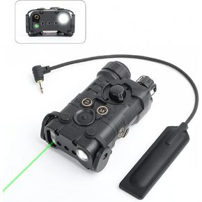 Airsoft Aiming Laser,Upgrade PEQ Box with IR Laser + Red/Green Laser Sight + Strobe/Steady White LED Flashlight, Suitable for 20mm Picatinny Rail AEG GBB CQB