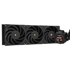 CORE Vision 360 Black CPU Water Cooler,3 PWM Fans Water Cooling System with 2150PRM,for AM4/AM5&Intel LGA1851/1700, Magnetic Detachable LCD Screen with 480 * 480 Resolution