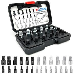 26-pc Nut and Bolt Thread Checker Set - Female & Male Size Gauges, 14 Inch & 12 Metric Sizes - Individually Housed in Organized Storage Case - Ideal for Difficult Access Thread Checking