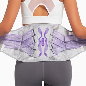 Fit Geno Back Brace for Lower Back Pain Relief: Adjustable Support with Ergonomic Lumbar Pad for Herniated Disc Sciatica and Lumbar Strain - Breathable Design for Men & Women (Large)