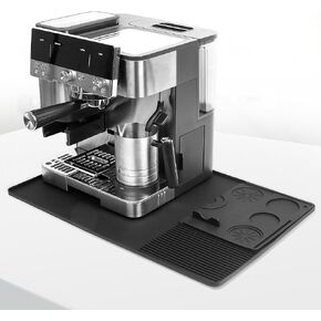 Silicone Coffee Mat with Convex Edge, 24''x16'' Coffee Bar Accessories for Ninja Luxe Cafe Accessories