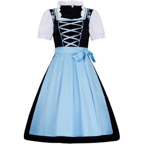 Women’s German Oktoberfest Costume Set - Bavarian Dirndl Dress & Beer Girl Outfit for Halloween