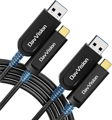 USB A to USB A Cable 50 FT, Fiber Optic USB Cable Male to Male 10Gbps(No Power), Long-Distance USB Host-Device Connection for KVM Extension,Embedded Control Systems,Remote Device Management in Kuwait