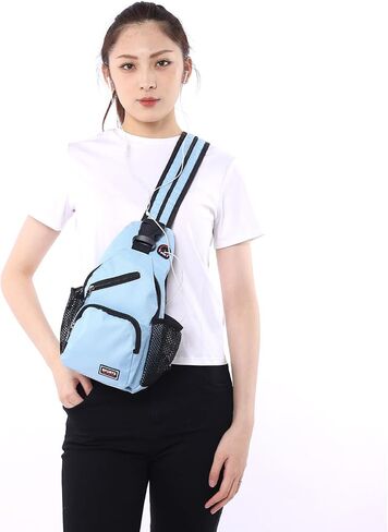 Cross Body Bag Sling Backpack Bag,Crossbody Bag Chest Bag Casual Daypacks with Belt Waist Pack for Women Man in Kuwait