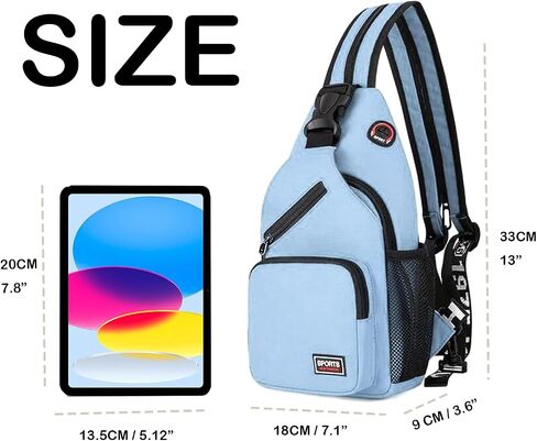 Cross Body Bag Sling Backpack Bag,Crossbody Bag Chest Bag Casual Daypacks with Belt Waist Pack for Women Man in Kuwait