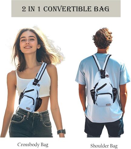 Cross Body Bag Sling Backpack Bag,Crossbody Bag Chest Bag Casual Daypacks with Belt Waist Pack for Women Man in Kuwait