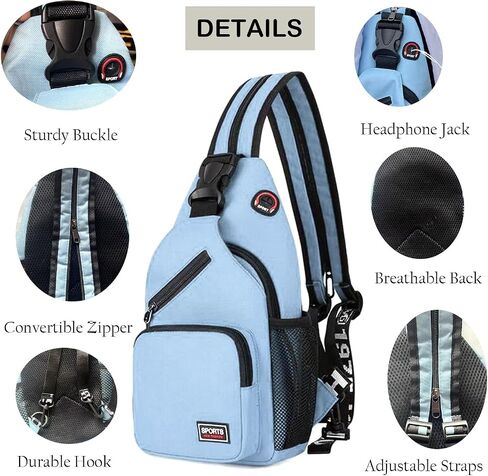 Cross Body Bag Sling Backpack Bag,Crossbody Bag Chest Bag Casual Daypacks with Belt Waist Pack for Women Man in Kuwait