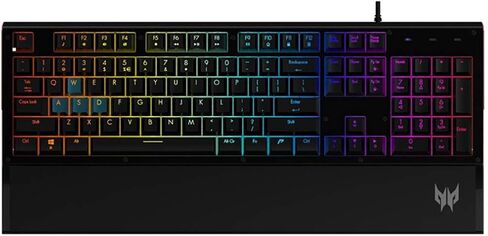 Acer Predator Aethon 100 Gaming Keyboard: Floating Keycaps Design - Anti-Ghosting for 19 Keys - UV Coated ABS Keycap - 16.8M RGB Colors + Six Lighting Effects in Saudi Arabia