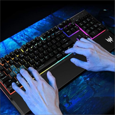 Acer Predator Aethon 100 Gaming Keyboard: Floating Keycaps Design - Anti-Ghosting for 19 Keys - UV Coated ABS Keycap - 16.8M RGB Colors + Six Lighting Effects in Saudi Arabia