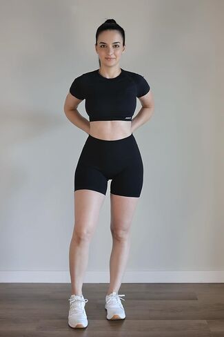 AUROLA Influence Crop Top Workout Shirts for Women, Ultra-Soft Seamless Gym T Shirts Short Sleeve Running Workout Tops in Kuwait