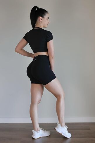 AUROLA Influence Crop Top Workout Shirts for Women, Ultra-Soft Seamless Gym T Shirts Short Sleeve Running Workout Tops in Kuwait