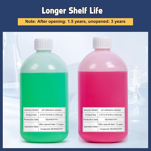 pH Calibration Solution, 4.00 7.00 & 10.01 pH Buffer Calibration Solution, Each 500mL(16.9Fl oz) pH Calibration Packets for All pH Tester, pH Buffer Solution Kit, pH Meter Calibration Solution in Kuwait