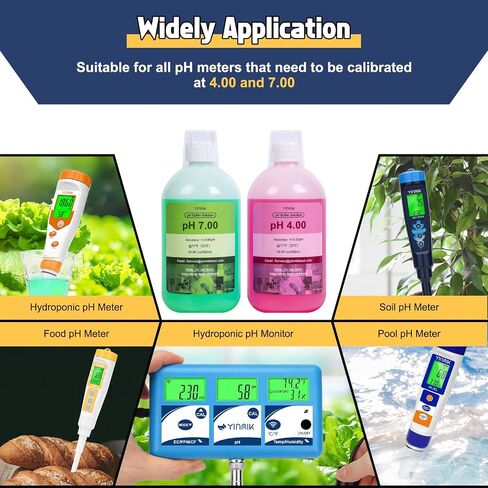 pH Calibration Solution, 4.00 7.00 & 10.01 pH Buffer Calibration Solution, Each 500mL(16.9Fl oz) pH Calibration Packets for All pH Tester, pH Buffer Solution Kit, pH Meter Calibration Solution in Kuwait