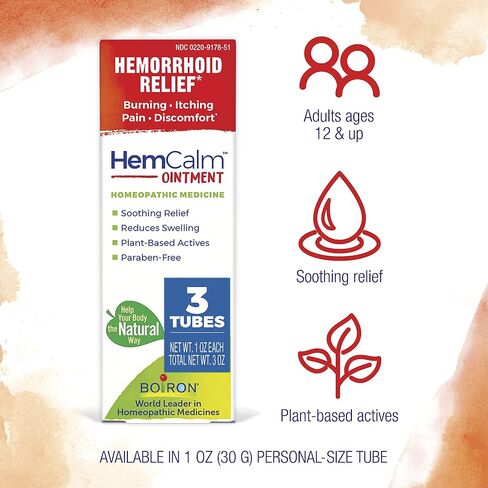 Boiron HemCalm Ointment for Hemorrhoid Relief of Pain, Itching, Swelling or Discomfort - 1 oz in Saudi Arabia