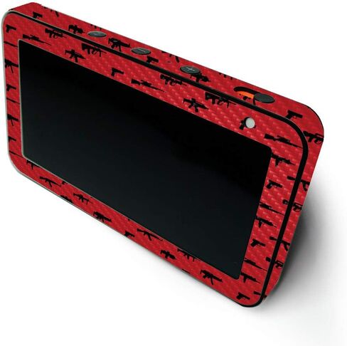 MightySkins Carbon Fiber Skin for Amazon Echo Show 5 (Gen 1 & Gen 2) - Fun Guns | Durable Textured Carbon Fiber Finish | Easy to Apply and Change Style | Made in The USA in Saudi Arabia