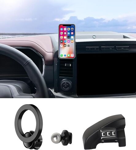 Car Phone Holder for 2021 2022 2023 2024 Ford F-150 Accessories, 360° Rotation Phone Mount Compatible with MagSafe, Cell Phone Holder Does Not Affect Air Vent in Saudi Arabia