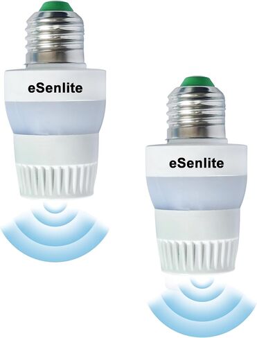مقبس ضوء مستشعر الحركة، محول لمبة متوهجة LED CFL بمسمار حركة رادار، تحكم عكس الضوء من الغسق إلى الفجر، ضوء جراج داخلي خارجي، للطابق السفلي (1) in Saudi Arabia