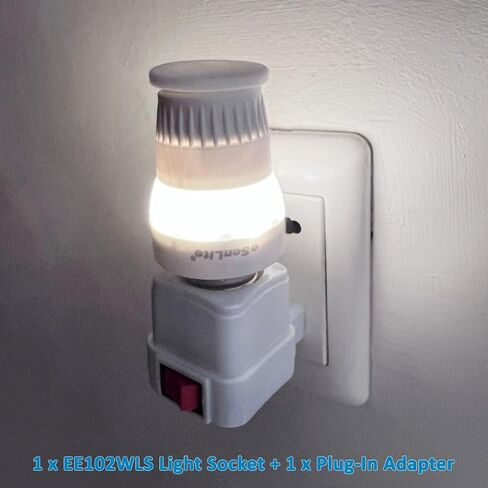 Motion Sensor Light Socket, Radar Motion Screw LED CFL Incandescent Bulb Adapter, Dusk to Dawn Dimmable Control, Outdoor Indoor Garage Light, for Basement (1) in Saudi Arabia