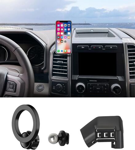 Car Phone Holder for 2021 2022 2023 2024 Ford F-150 Accessories, 360° Rotation Phone Mount Compatible with MagSafe, Cell Phone Holder Does Not Affect Air Vent in Saudi Arabia