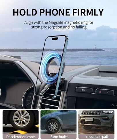 Car Phone Holder for 2021 2022 2023 2024 Ford F-150 Accessories, 360° Rotation Phone Mount Compatible with MagSafe, Cell Phone Holder Does Not Affect Air Vent in Saudi Arabia