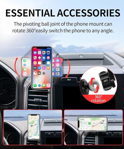 Car Phone Holder for 2021 2022 2023 2024 Ford F-150 Accessories, 360° Rotation Phone Mount Compatible with MagSafe, Cell Phone Holder Does Not Affect Air Vent in Saudi Arabia