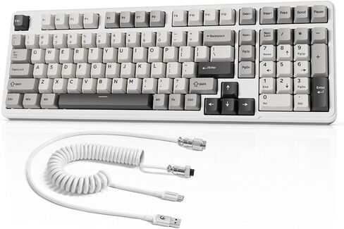 Attack Shark X98 Wireless Mechanical Keyboard,Gasket Hot Swappable Custom Keyboard,Bluetooth 5.0/2.4G/Wired,Linear Blueberry Switches, PBT Keycaps RGB Backlit with Coiled Cable-Black in Saudi Arabia