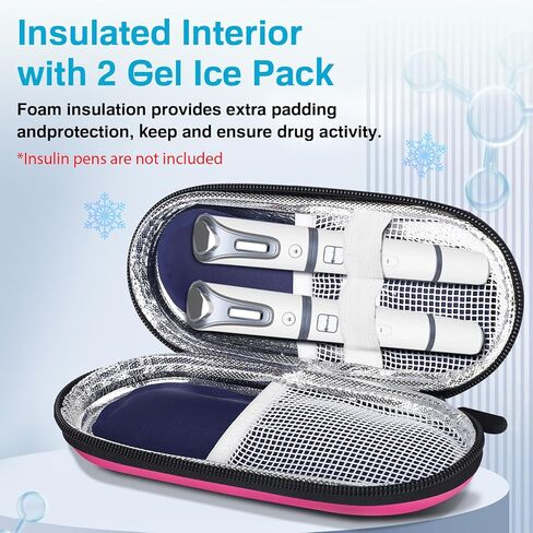 Mosla Insulin Cooler Travel Case with 2 Ice Packs for Insulin Pen Portable Medical Cooler Bag for Diabetes and Other Diabetic Supplies in Kuwait