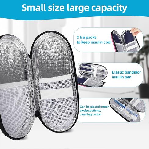 Mosla Insulin Cooler Travel Case with 2 Ice Packs for Insulin Pen Portable Medical Cooler Bag for Diabetes and Other Diabetic Supplies in Kuwait