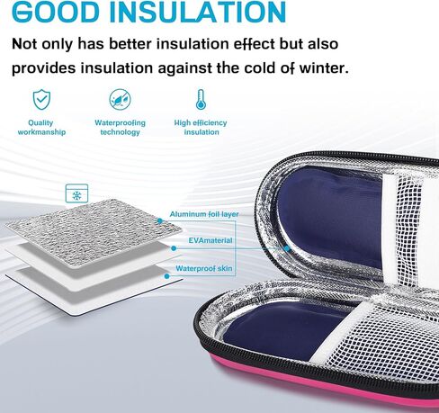 Mosla Insulin Cooler Travel Case with 2 Ice Packs for Insulin Pen Portable Medical Cooler Bag for Diabetes and Other Diabetic Supplies in Kuwait