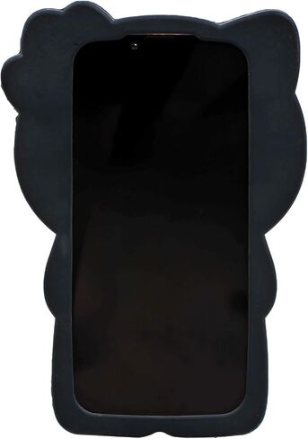 علبة الرسوم المتحركة لـ iPhone 15 6.1 "، Fashion Cute 3D Kitty Kawaii silicone Animal tective gel shockof gel cover for Kids Women Girls Boys (Black) in Kuwait