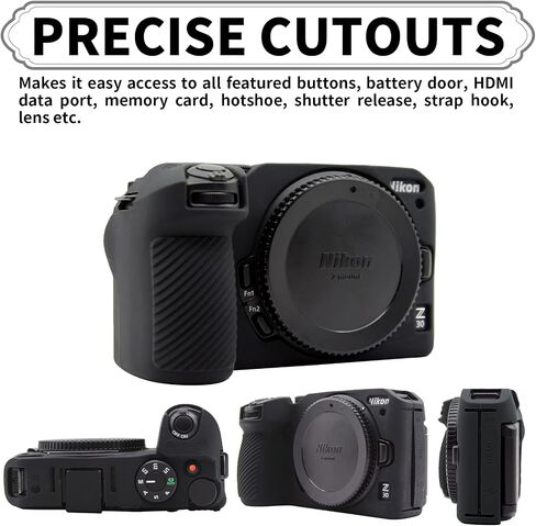 علبة كاميرا سهلة لكاميرا Nikon Z30 ، علبة السيليكون الناعمة الرفيعة التي تحمل غطاء حقيبة سفر غلاف مكافحة الكاميرا في جسم البشرة السوداء in Kuwait