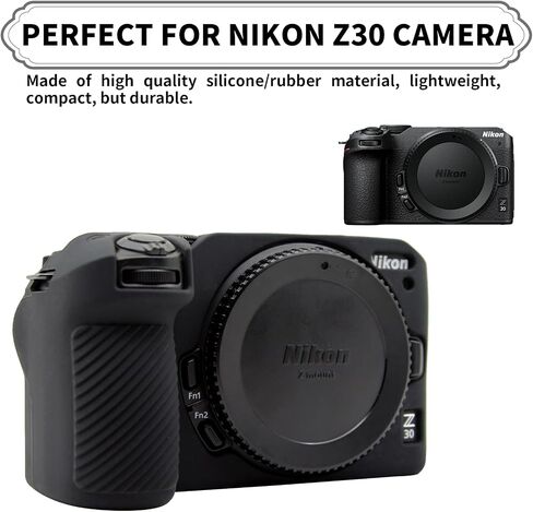 علبة كاميرا سهلة لكاميرا Nikon Z30 ، علبة السيليكون الناعمة الرفيعة التي تحمل غطاء حقيبة سفر غلاف مكافحة الكاميرا في جسم البشرة السوداء in Kuwait