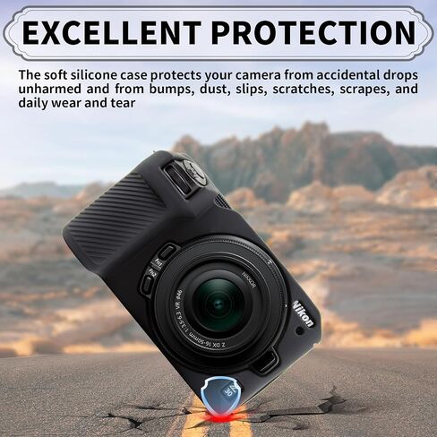 علبة كاميرا سهلة لكاميرا Nikon Z30 ، علبة السيليكون الناعمة الرفيعة التي تحمل غطاء حقيبة سفر غلاف مكافحة الكاميرا في جسم البشرة السوداء in Kuwait