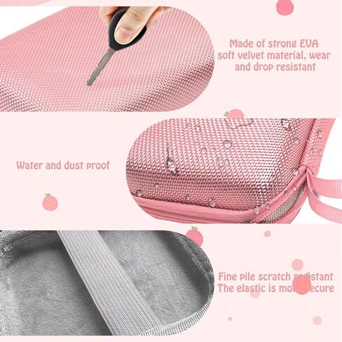 Camera Storage Case - Travel Bag for KODAK PIXPRO FZ55/FZ45,CAMKORY DC403 FHD 1080P, Gavonde W08-C, with SD Card Holder & Type-C 3-in-1 Converter (Pink) in Saudi Arabia