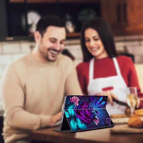 for All-New Fire Max 11 Case 13th Generation 2023 Release 11 inch with Adjustable Stand & Auto Wake/Sleep Feature Smart Protect Cover Tablet Case - Purple Rose and Blue Butterfly in Saudi Arabia