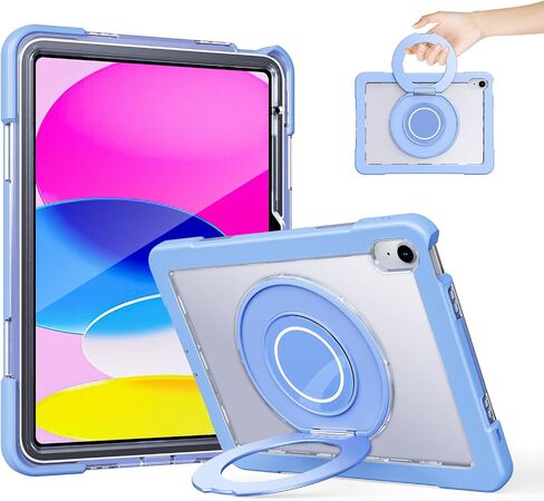 Case for iPad (A16) 11th Generation 11 Inch 2025 iPad 10th Generation 10.9 Inch 2022 360 Rotating Metal Ring Stand Heavy Duty Shockproof Dropproof Case with Built-in Screen Protector,Navy Blue in Saudi Arabia