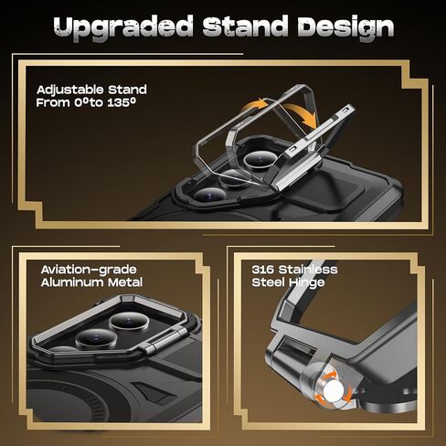 for Samsung Galaxy S22 Ultra/S23 Ultra Case with MagSafe[Built-in Camera Cover Stand][Military-Grade Shockproof][Dual Layer Protection]Heavy Duty Bumper for S22 Ultra/S23 Ultra Phone Case,Black in Kuwait