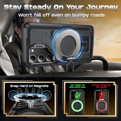 for Samsung Galaxy S22 Ultra/S23 Ultra Case with MagSafe[Built-in Camera Cover Stand][Military-Grade Shockproof][Dual Layer Protection]Heavy Duty Bumper for S22 Ultra/S23 Ultra Phone Case,Black in Kuwait