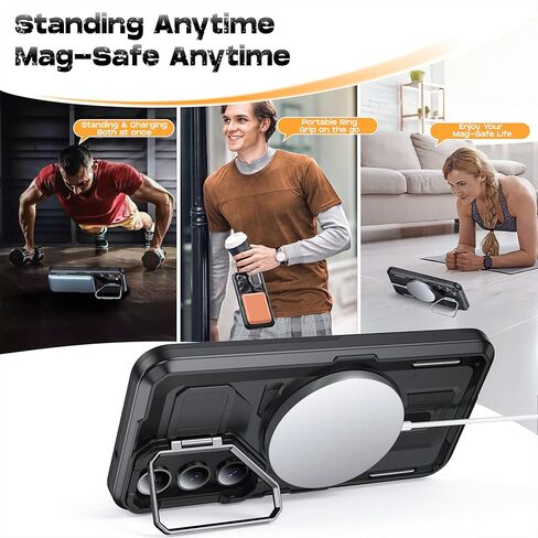 for Samsung Galaxy S22 Ultra/S23 Ultra Case with MagSafe[Built-in Camera Cover Stand][Military-Grade Shockproof][Dual Layer Protection]Heavy Duty Bumper for S22 Ultra/S23 Ultra Phone Case,Black in Kuwait