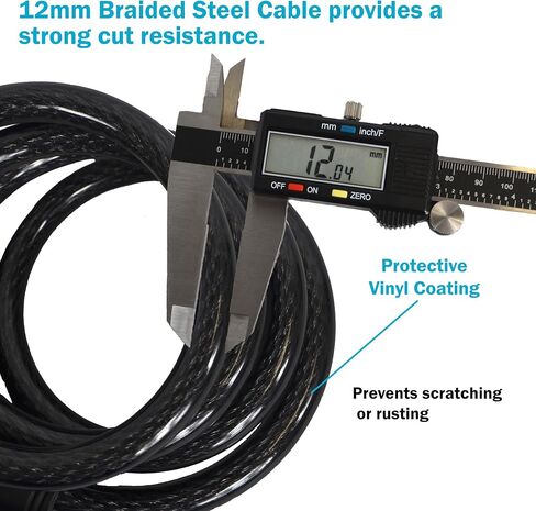 Lumintrail Combination Bike Lock Cable - 6 Feet Bike Locks 2 Pack Heavy Duty Anti Theft with Combinations - Bike Cable Lock Combination with Mounting Brackett (2 Pack, Black) in Kuwait
