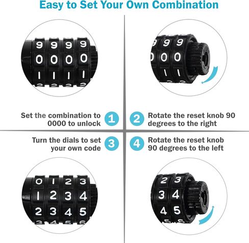 Lumintrail Combination Bike Lock Cable - 6 Feet Bike Locks 2 Pack Heavy Duty Anti Theft with Combinations - Bike Cable Lock Combination with Mounting Brackett (2 Pack, Black) in Kuwait