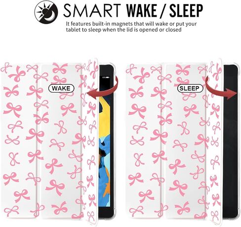Case Bow Bow Pad Dark Blue Case لـ IPAD 10th Generation Case 10.9 بوصة-2022 ، مع قلم القلم الرصاص-Auuto Wake/Sleep ، واجهات الصدمات المقاومة للصدمات. in Kuwait