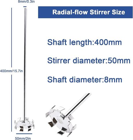 ONiLAB 18900071 316L Stainless Steel 4 Bladed Propeller Stirrer ，50 mm Stirrer Diameter, 8 mm Shaft Diameter, 400 mm Shaft Length in Kuwait
