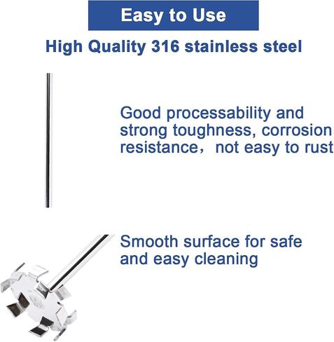 ONiLAB 18900071 316L Stainless Steel 4 Bladed Propeller Stirrer ，50 mm Stirrer Diameter, 8 mm Shaft Diameter, 400 mm Shaft Length in Kuwait