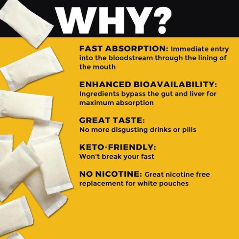 Fully Loaded Alpha Nootropic Pouches (Mango) - 5 Cans - 15 Pouches per can -Effective Nootropic Delivery, Nic Pouch Replacement - Faster Absorption, Alpha GPC, L-Tyrosine, GABA in Kuwait