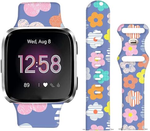Watch Bands Compatible for Versa 2/ Versa/Versa Lite Bands for Women Men, Soft Silicone Cute Fadeless Sport Strap Replacement for Versa SE Lite in Kuwait