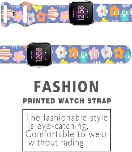 Watch Bands Compatible for Versa 2/ Versa/Versa Lite Bands for Women Men, Soft Silicone Cute Fadeless Sport Strap Replacement for Versa SE Lite in Kuwait